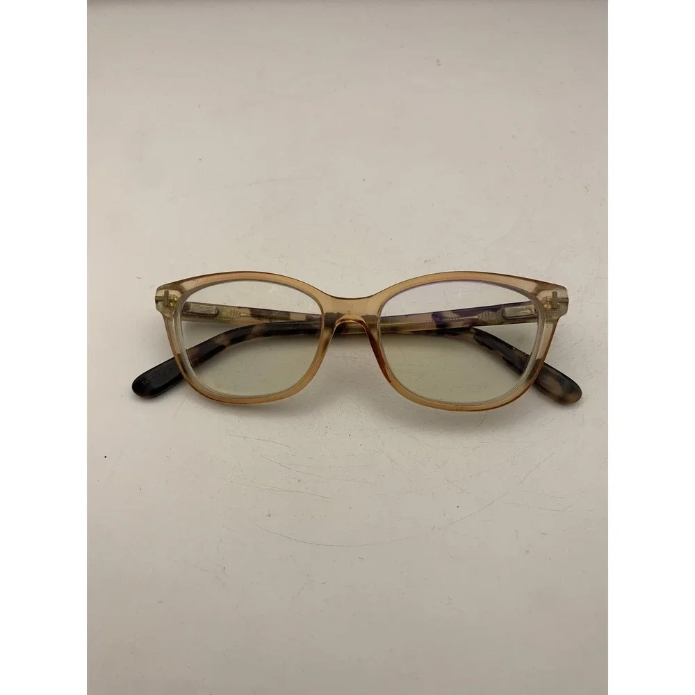 Tom Ford Eyeglasses Beige Tortoise Full Rim Acetate Rectangular Womens Frame Onl